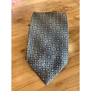 Platinum Designs 100% Silk Handmade Woven Tie Black Brown Hand Made Necktie